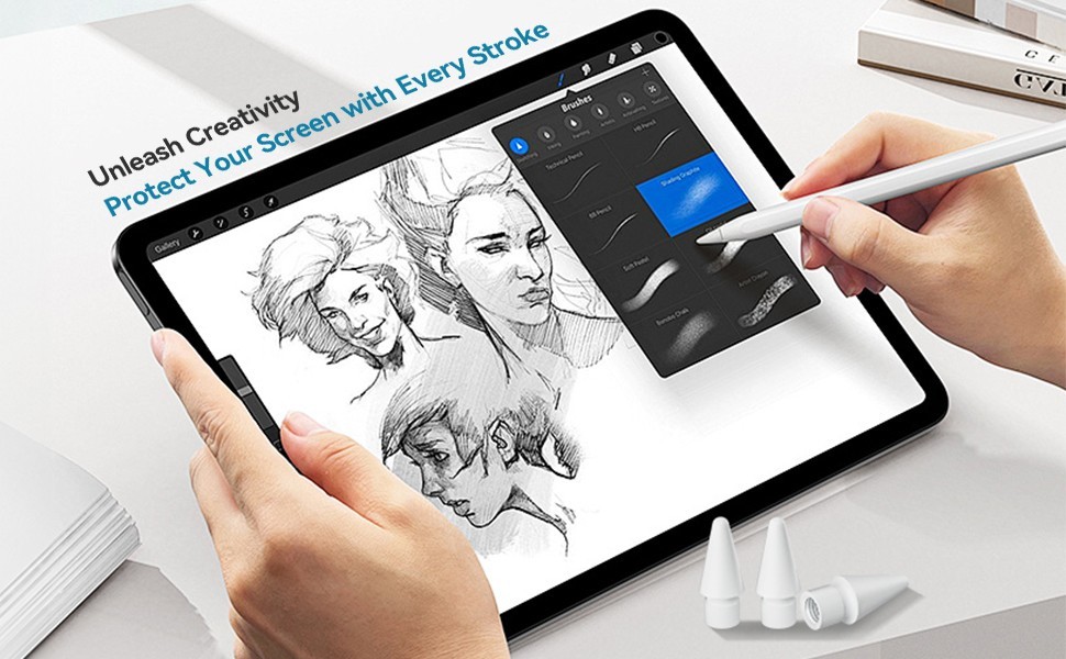 Penstudio Replacement Tips for Apple Pencil Pro/1st/2nd &USB-C | 3 Pack | White