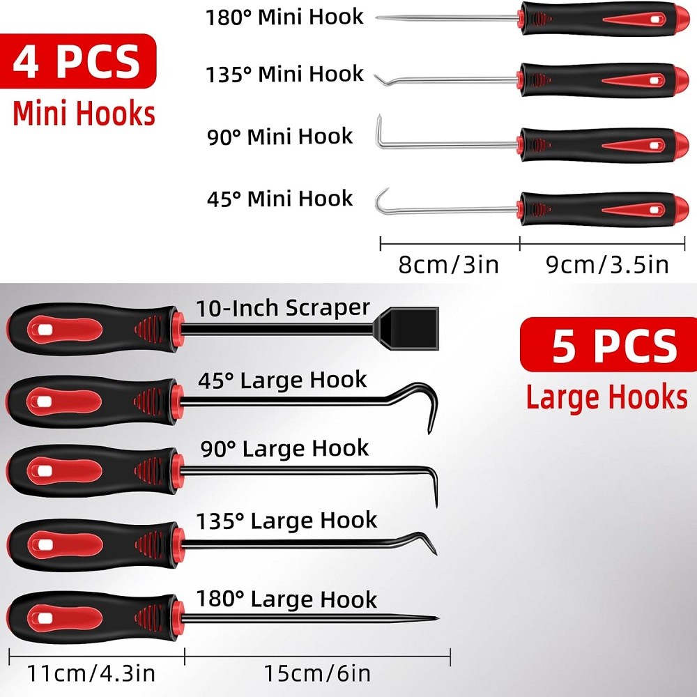 11Pc Precision Pick & Hook Set with Scraper and Magnetic Telescoping Tool Kit