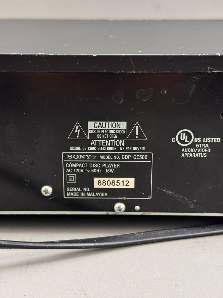 Sony CDP-CE500 5 Disc Changer CD USB Recorder Player *READ*