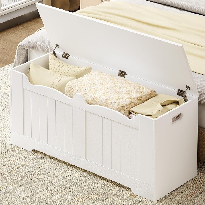 43.3" Storage Chest, Extra Large Storage Trunk with 2 Safety Hinges