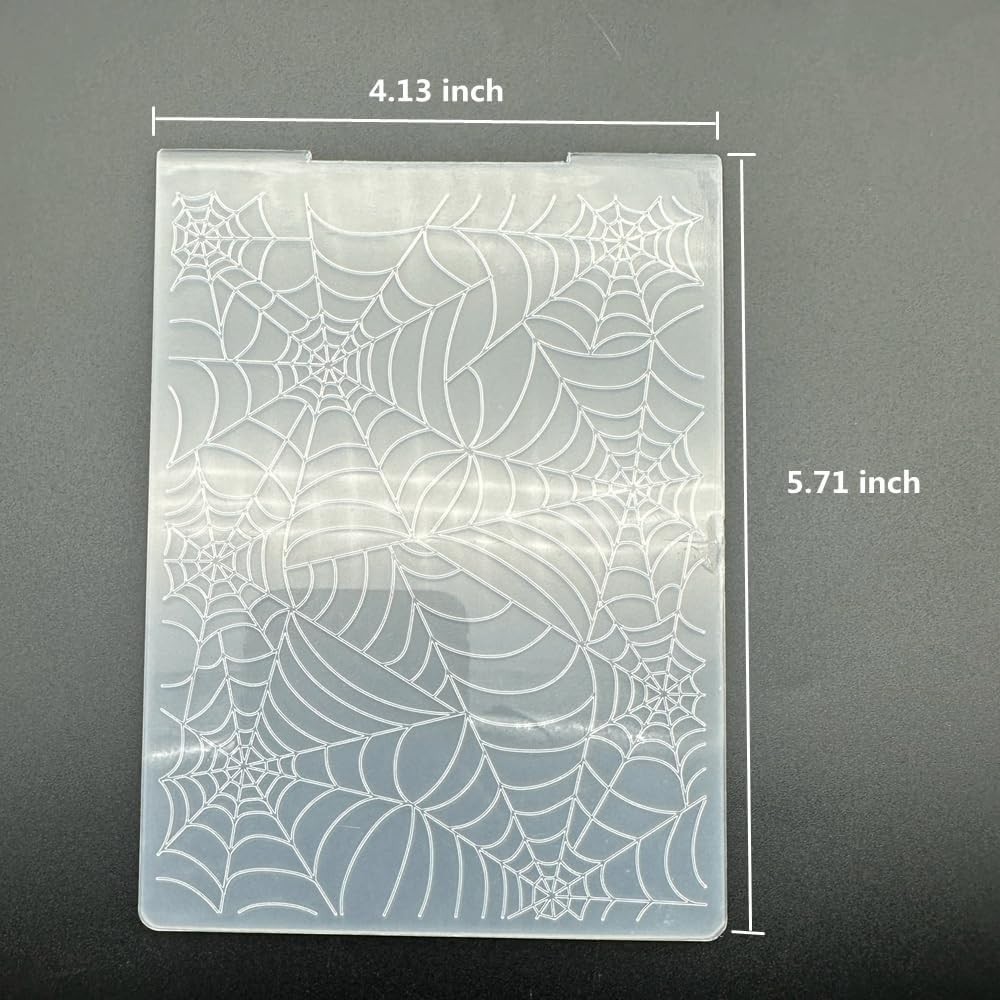 3D Plastic Embossing Folder Template Spider Web Texture A6 Size for Card Making