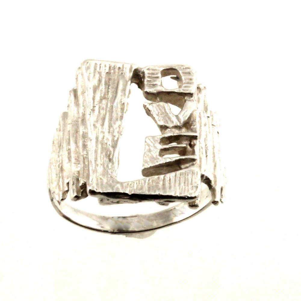 Sterling Silver Handmade Love Solitaire Ring