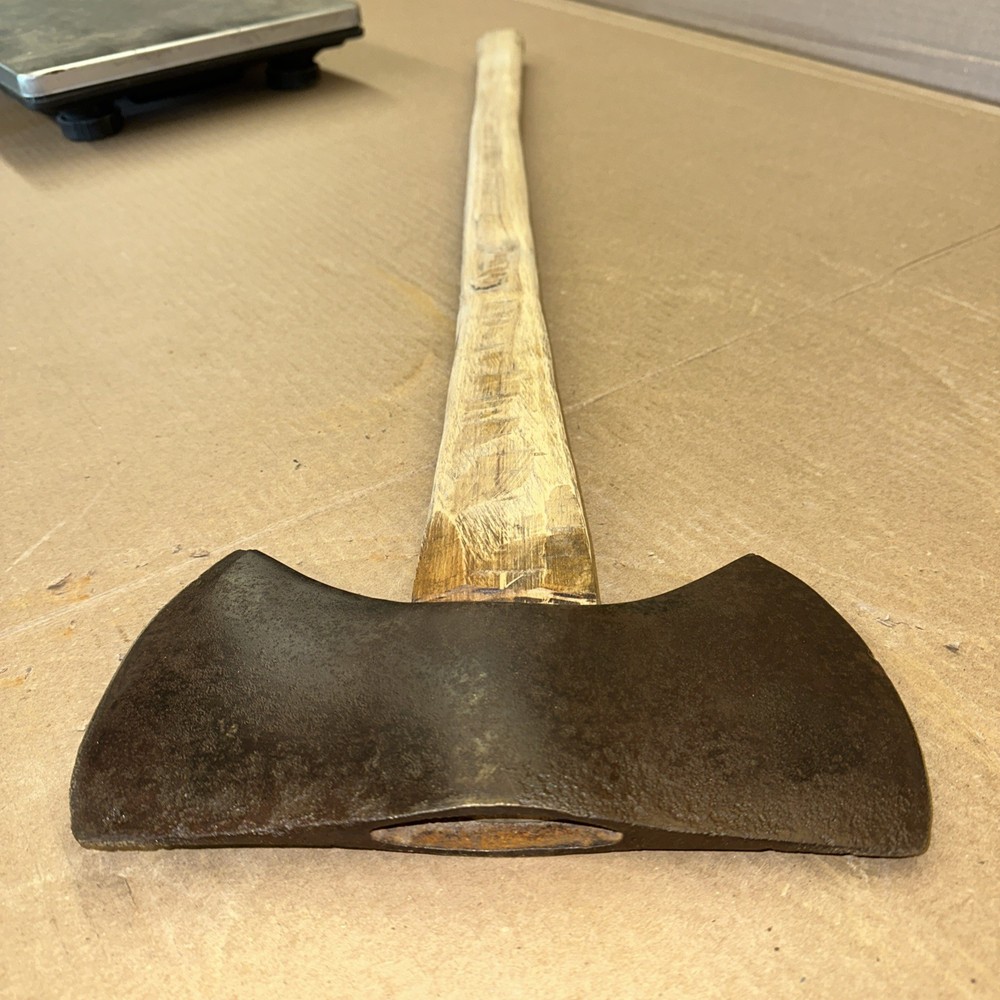 Vintage Double Bit Axe ~ Replacement 34” Handle ~ Head 10”x4-3/4” ~ SHARP!