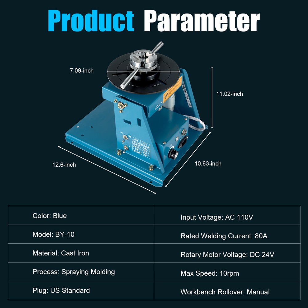 Rotary Welding Positioner Table with Adjustable Speed and Tilting Angle