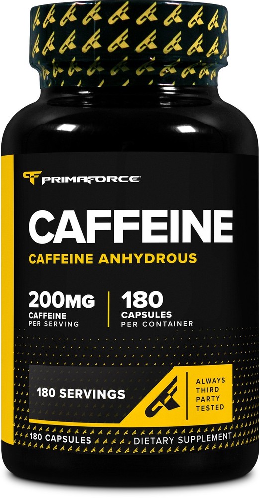 PrimaForce Caffeine Pills 200mg, 180 Capsules