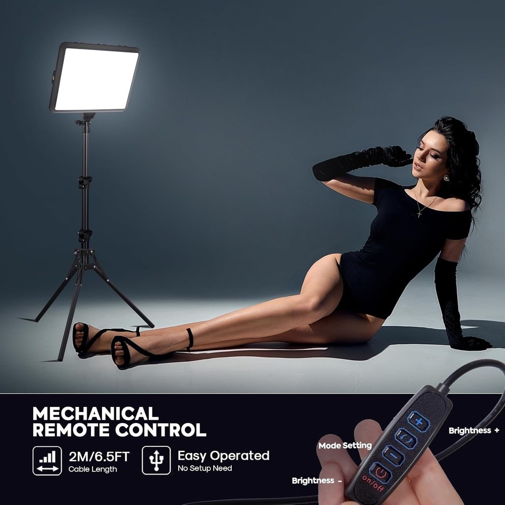 Professional 2-Pack LED Video Light Kit with Adjustable Tripod for Creators