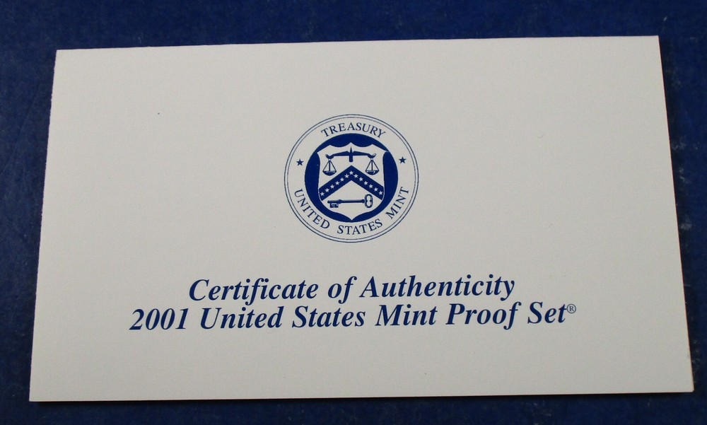 2001 Clad Proof Set w/ OGP - 10 Coins (07)