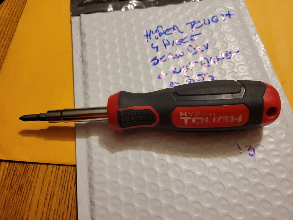 HYPER TOUGH 4 WAY SCREW DRIVER & NUT DRIVER W/ BITS NICE SET