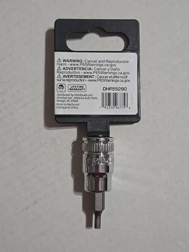 DIEHARD DHP55290 3/8" Drive 3mm" Hex Bit Socket NEW