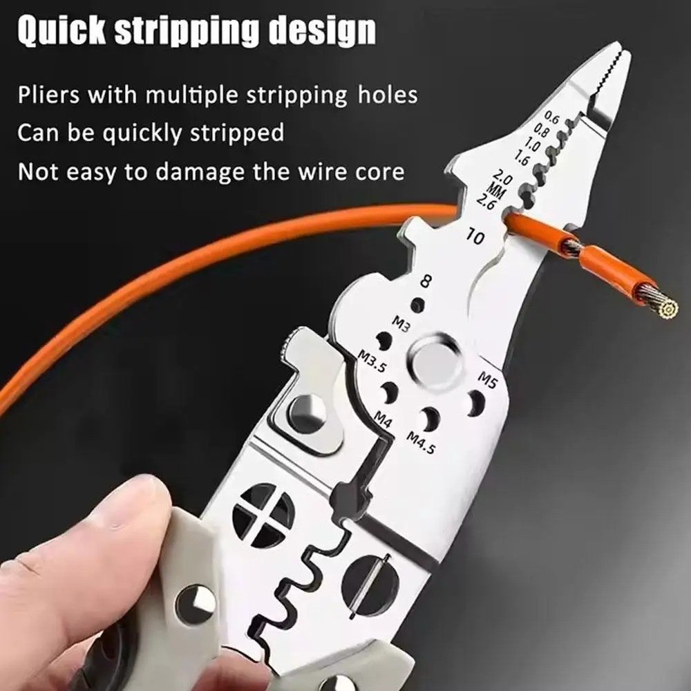 Heavy Duty Electrical Wire Stripper Cutter Crimper Pliers Multi Tool