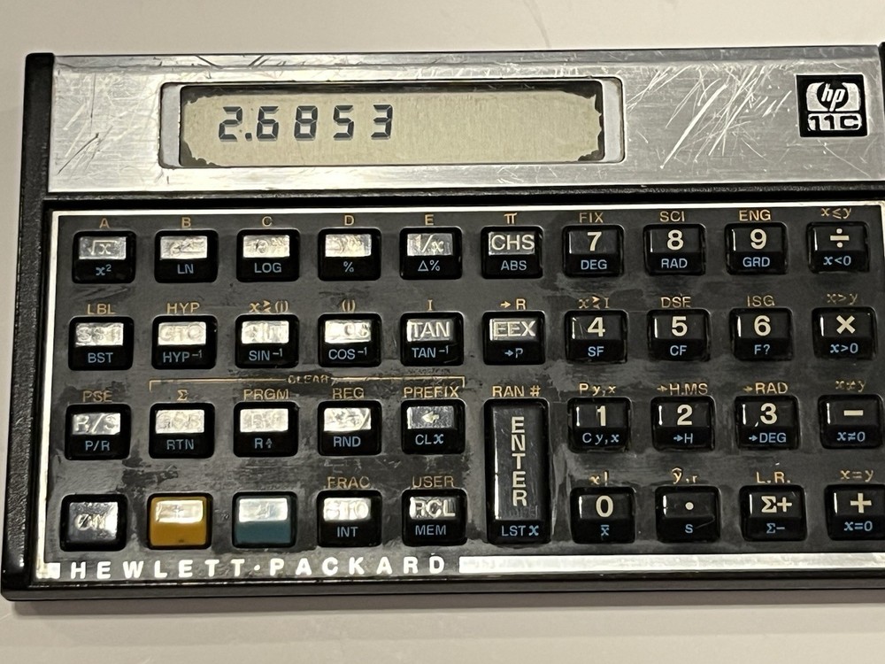 Vintage Hewlett-Packard HP-11C Programmable Scientific Calculator w/Case Working