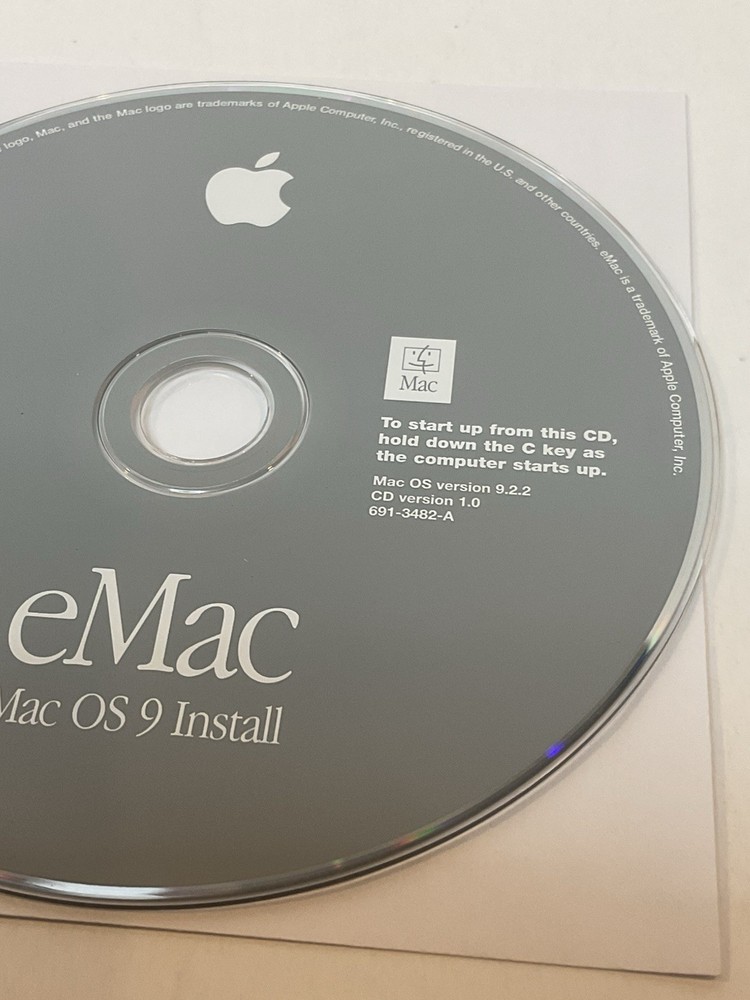Apple Macintosh OS 9.2.2 eMac Install & Applications (2002) OEM