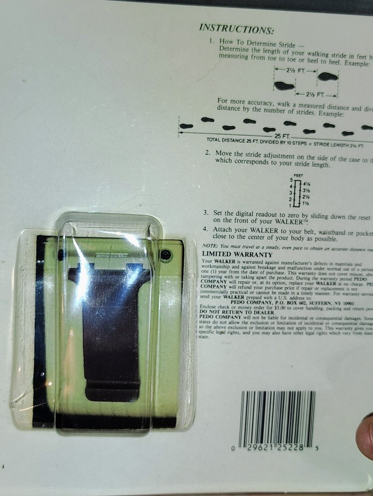 Precise International Vintage Looking Walker Digital Pedometer New Sealed