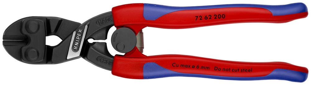 Knipex 72 62 200 SBA, 8" High Leverage Flush Cutter for Plastic and Soft Metal
