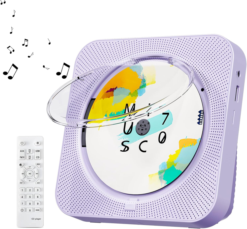 CD Player Portable with Bluetooth,Desktop CD Player with Remote Control