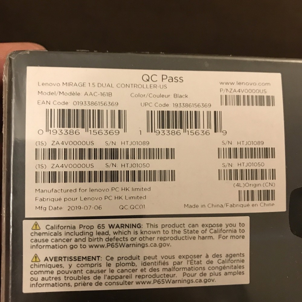 New Sealed Lenovo mirage AR universal controllers