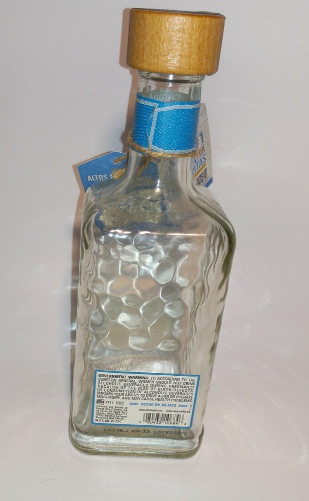 Olmeca ALTOS Anejo Empty Tequila Bottle 750ml Container Thick Mottled Glass