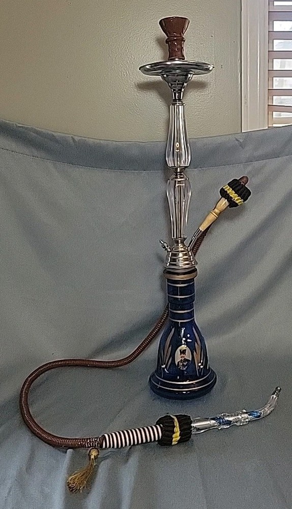 30" Tall Glass Hand Painted Hookah