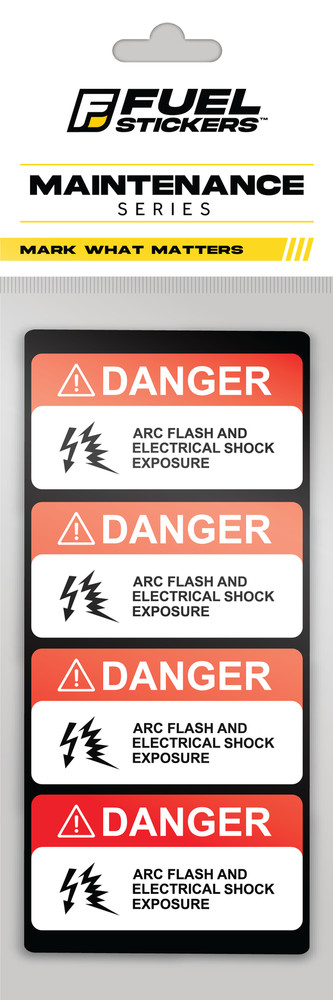 Arc Flash Stickers | 2x1 Safety Labels | 4 Pack