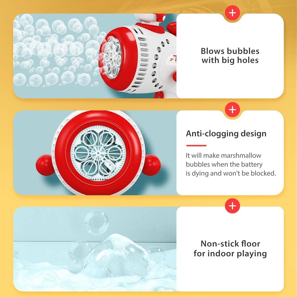 Super Wings Bubble Gun Blaster with Bubble Refill Solution for Kids, Bubble Mach
