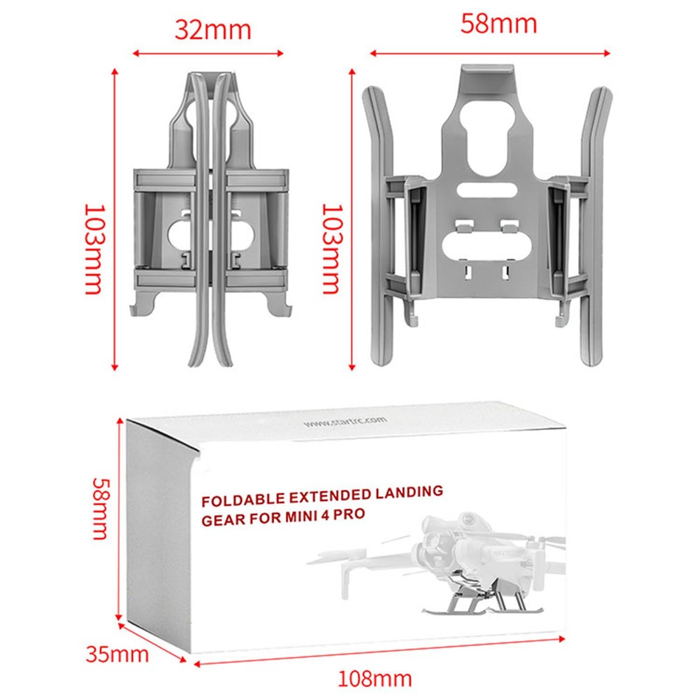 For DJI Mini4 Pro Extended Landing Gear Fall Protection Cushioning Train Frame