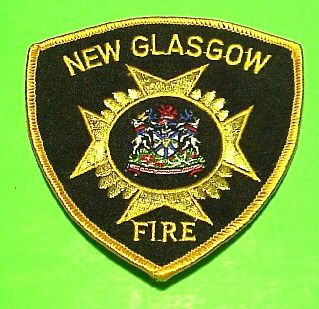 NEW GLASGOW  CANADA  4 1/4"  FIRE DEPT.  PATCH   TYPE #3  FREE SHIPPING!!!
