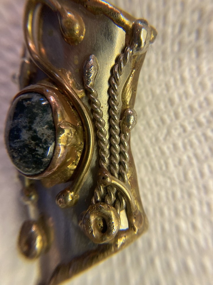 Mixed Metal Brutalist Labradorite Scarf Holder
