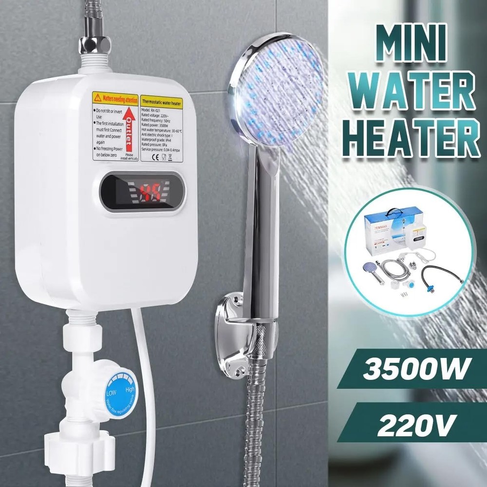 Tankless Water Heater Mini Instant Hot Water Heater Portable Outdoor Camping ...
