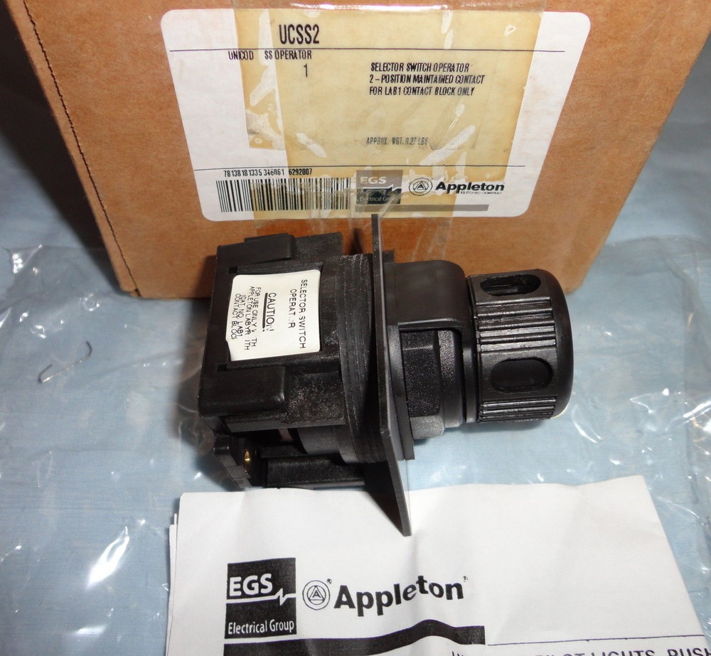 Appleton UCSS2 Selector Switch Operator 2 Position Maintained Contact Unicode