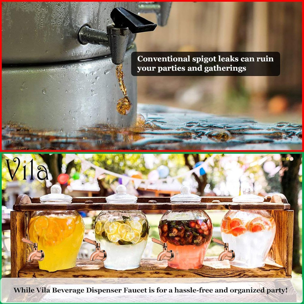 Beverage Dispenser Replacement Spigot, Stainless Steel No-Rust Spout, BPA Fre...