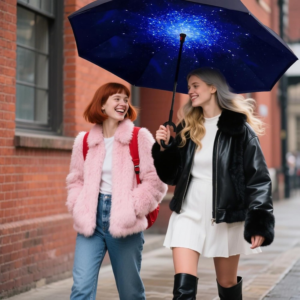 49/56 Inch Inverted Reverse Upside Down Umbrella Extra Large Double Canopy