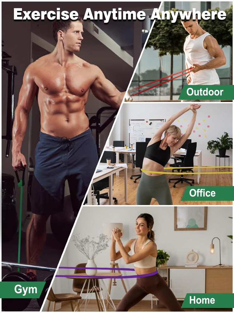 Resistance Bands Set for Pull Up Assistance, Exercise Workout Bands Set with ...