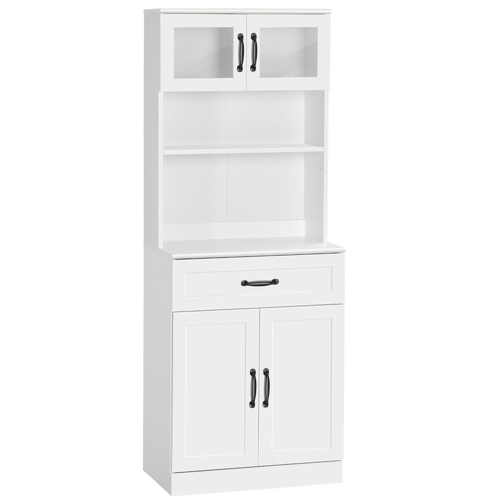 Kitchen Storage Cabinet, Pantry Organizer with 4 Doors, White