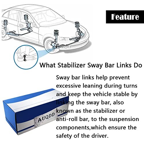 Front Sway Bar Stabilizer Link Compatible With 2004-2011 Chevy 2Pcs K80502