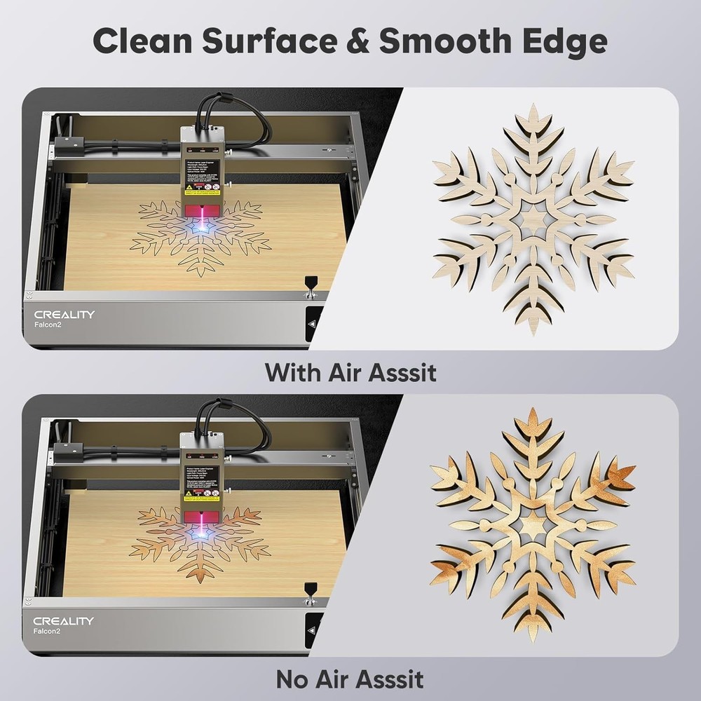 Cleaner Work Surface with Air Assist for Laser