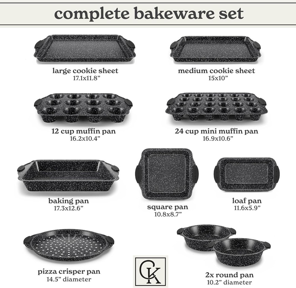 10-Piece Nonstick Baking Set, Stackable & PFOA-Free, for Modern Kitchens