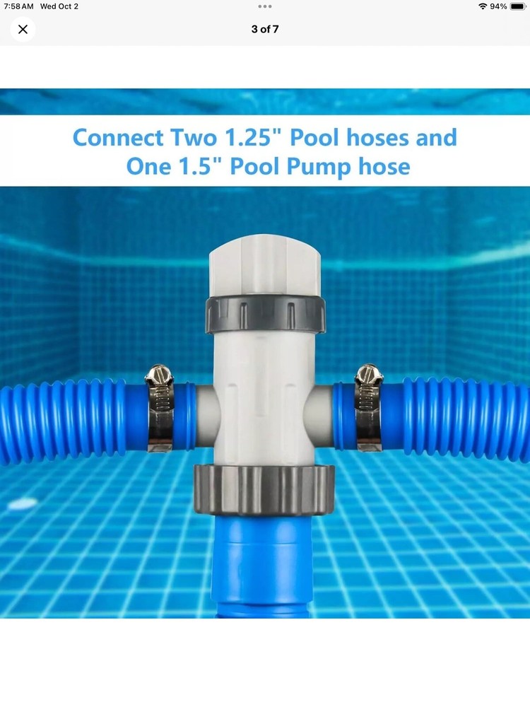 Replacement Dual Split Hose Plunger Valve Pool Part Accessory 1 pack, New