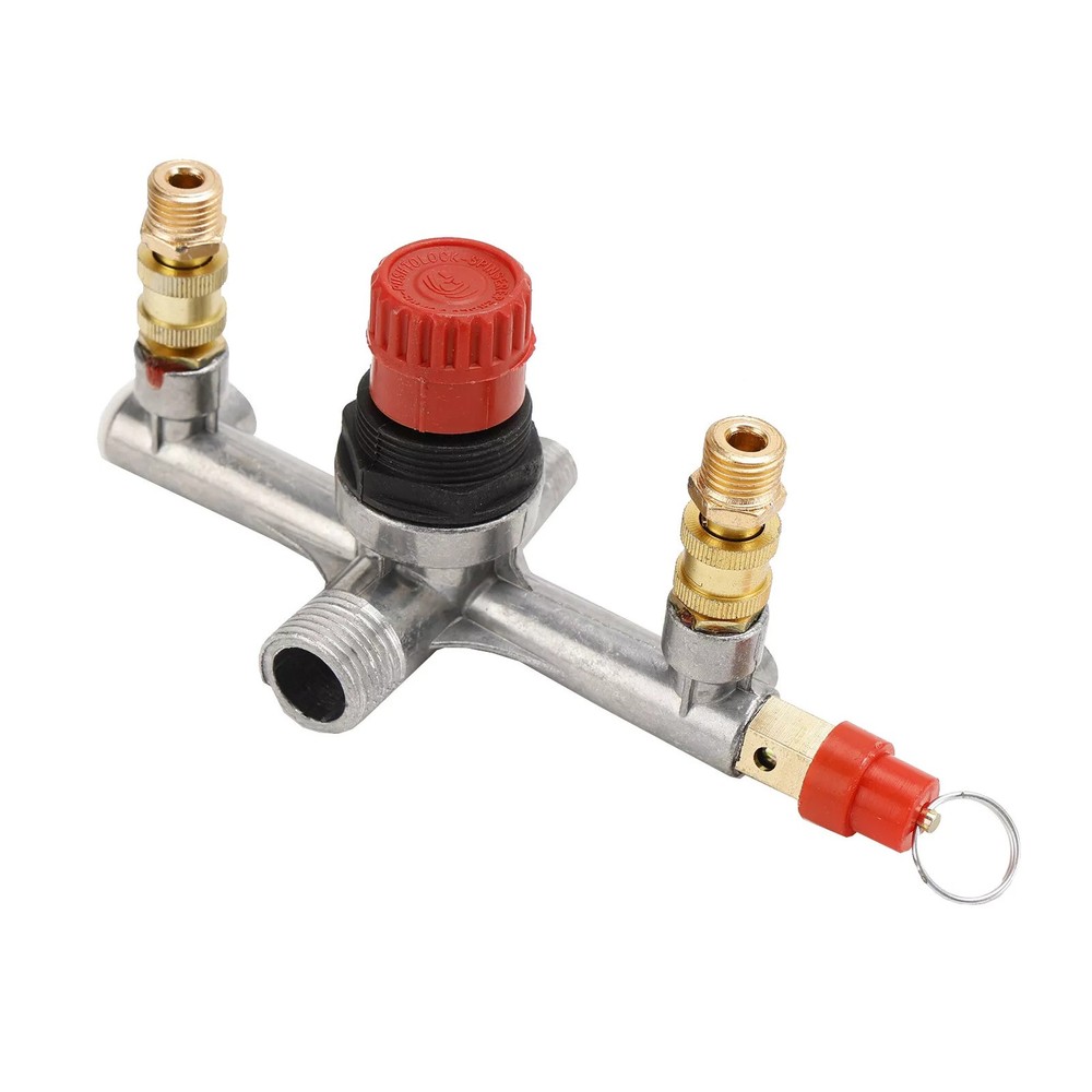 1x Air Compressor Pressure Valve Switch Control Manifold Regulator Gauges Tool