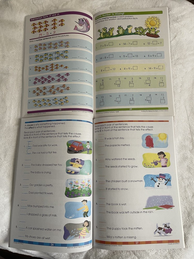 First Grade Activity Books - Reading, Math And STEAM learning - New