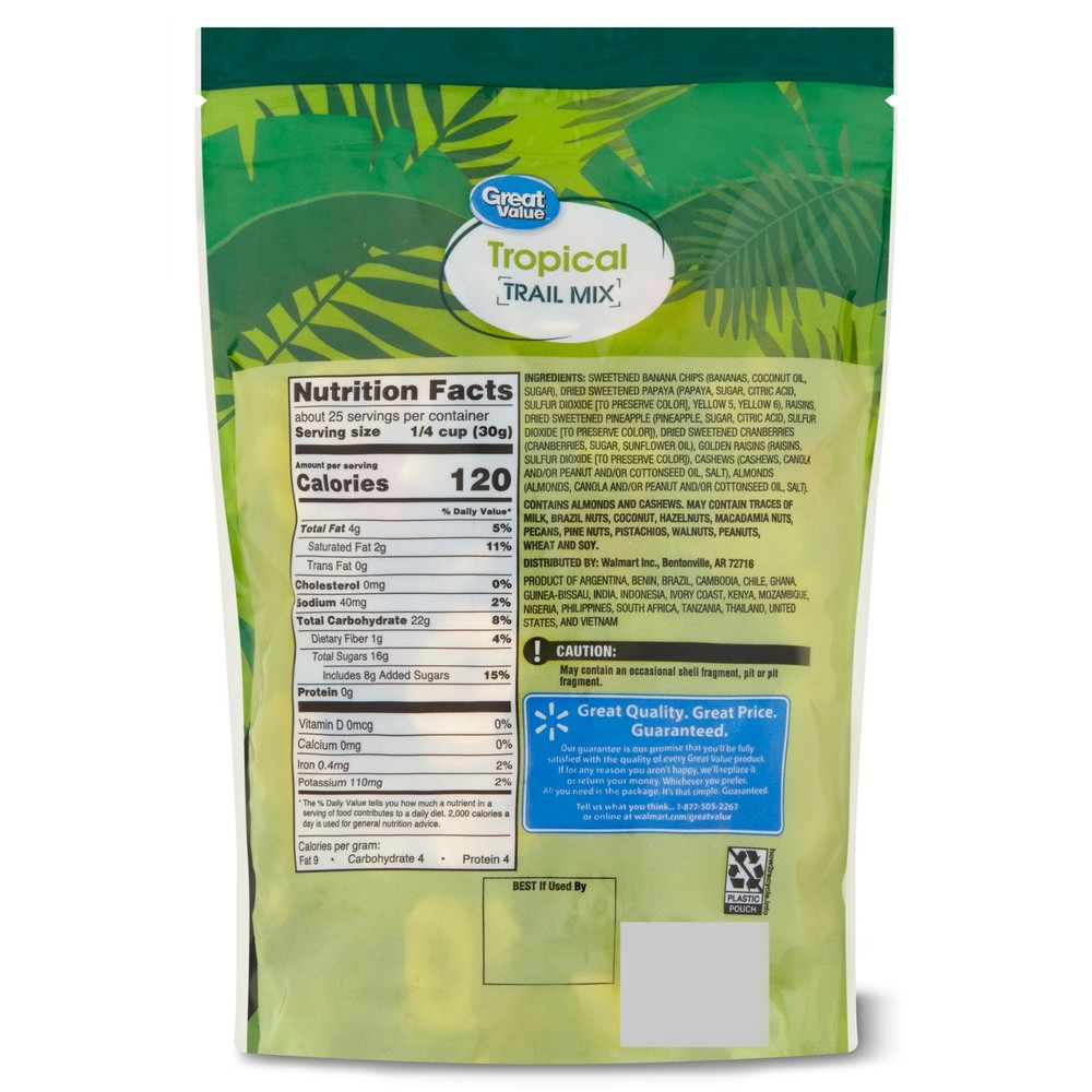 Great Value Tropical Trail Mix, 26 oz