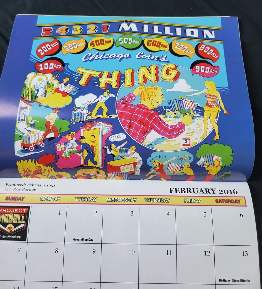 Pingame Journal Vintage 2016 Calendar, Pinball