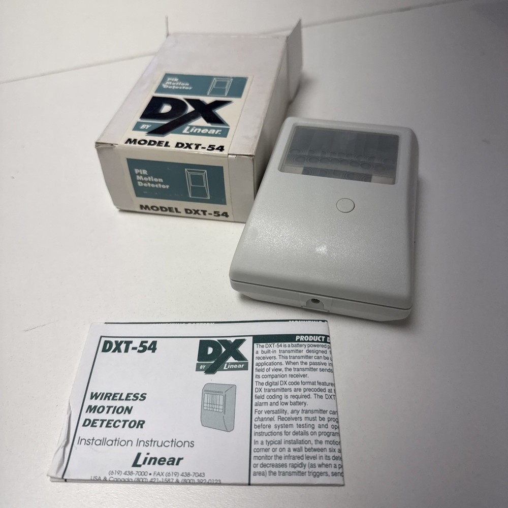DXT-54 Linear Wireless Passive Infrared Motion Detector Transmitter NEW