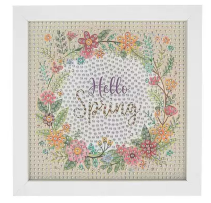 FRAMED DIAMOND DOT ART KITS - HOBBY LOBBY- Hello Spring (6x6)