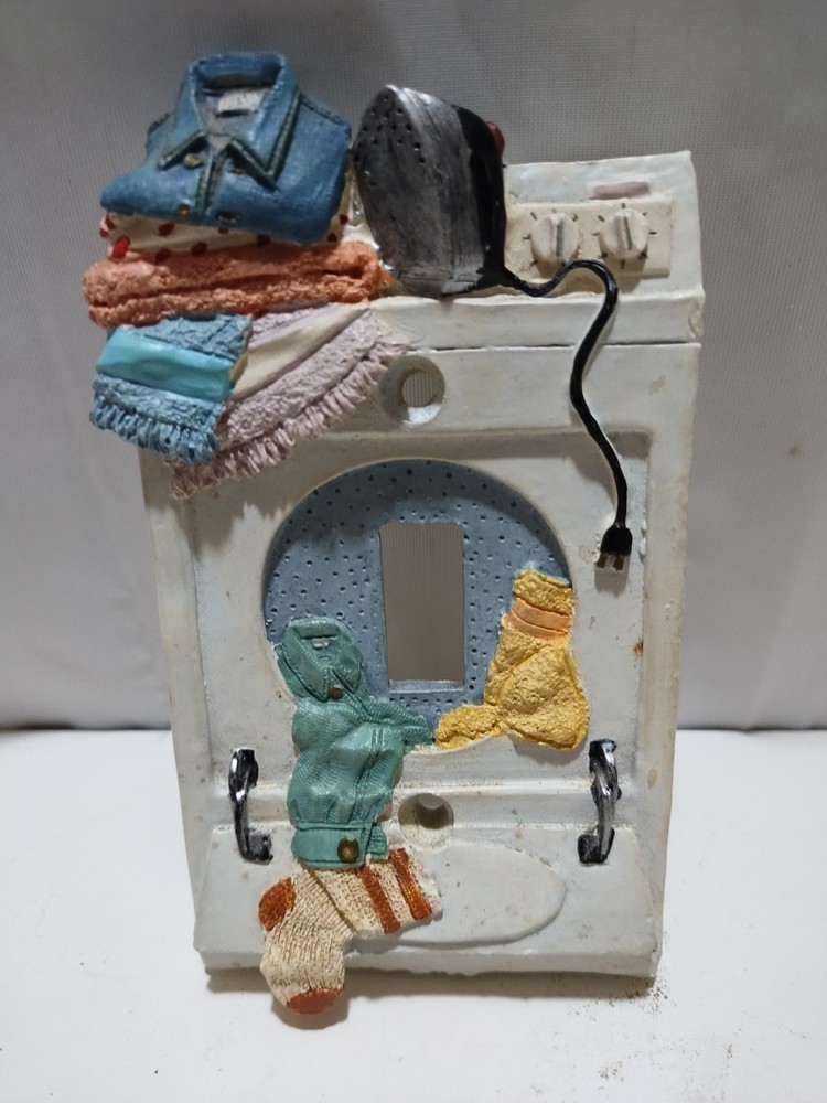 Vintage Switchplate Laundry Washing Machine Hand Painted Light Switch Plate