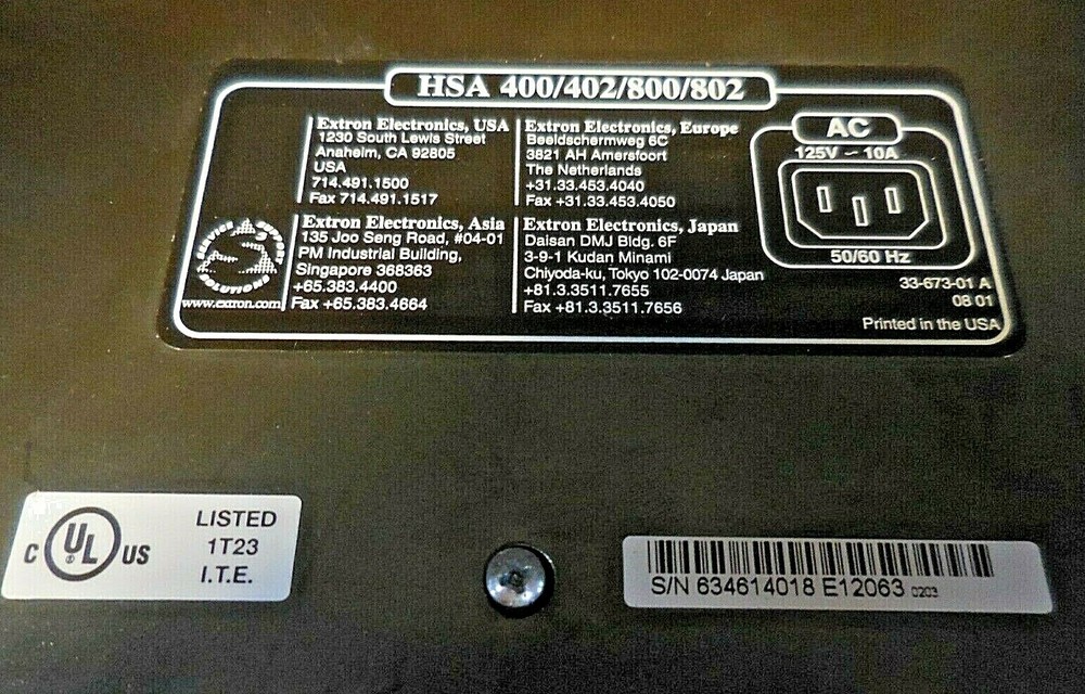 Extron HSA 400/402/800/802, 33-673-01 A Hideaway Surface Access Table Panel