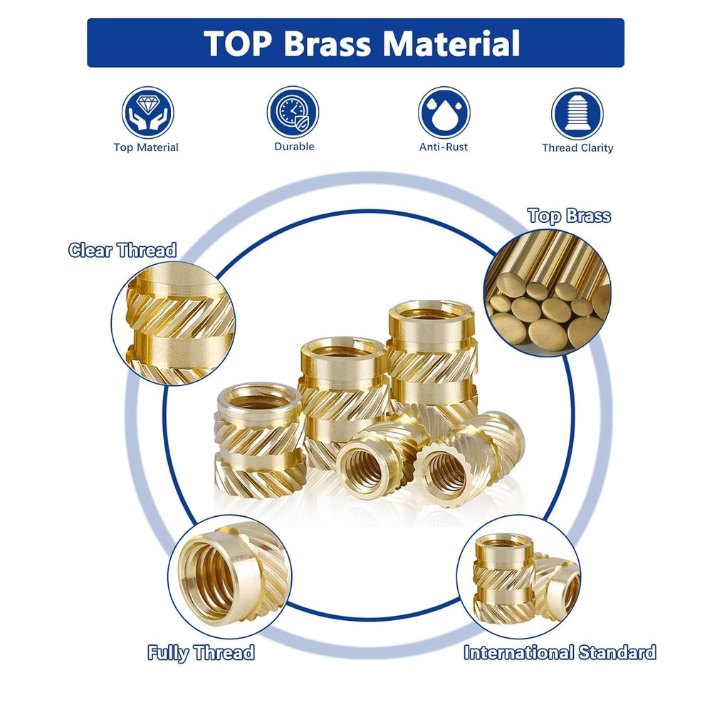 380Pcs Threaded Inserts Assortment Kit M2 M2.5 M3 M4 M5 for 3D Printing Compone