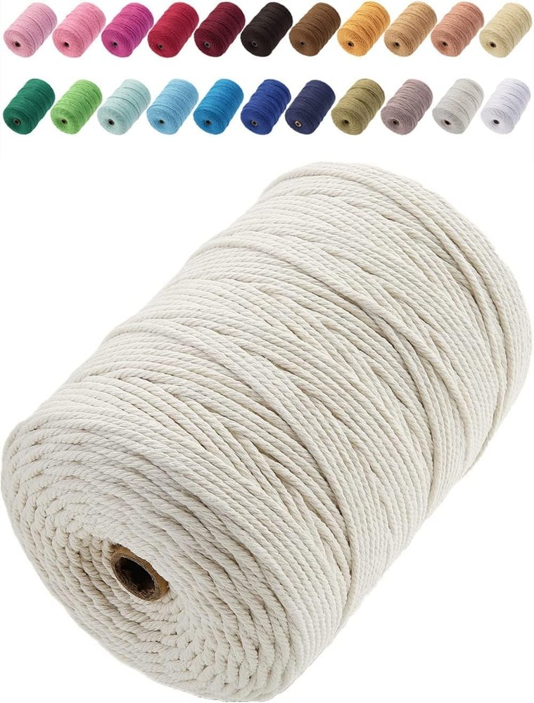 Macrame Craft Cord 3mm 328ft Natural Beige