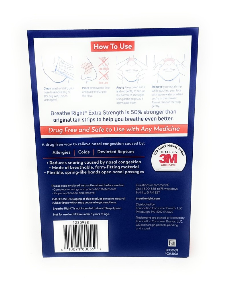 Extra Strength Nasal Strips, 72 Strips