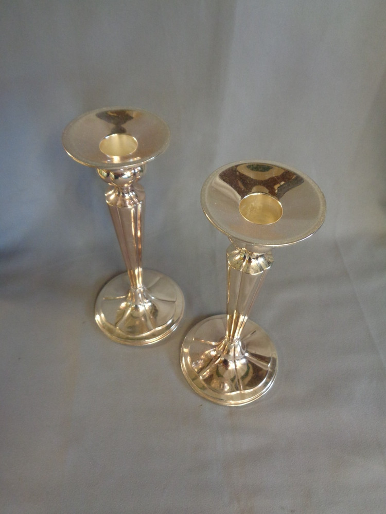 Pair 'Hartnell Home' Silver Plated Candlesticks