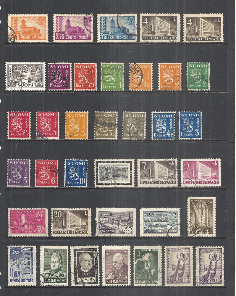 FINLAND   VARIOUS USED ISSUES     1938 to 1949